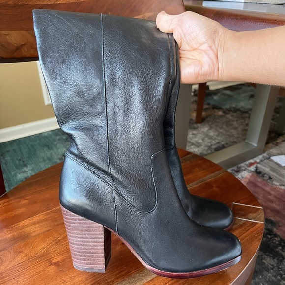 Gianni Bini Black Opulence Knee High Block Heel Boots - Picture 6 of 15